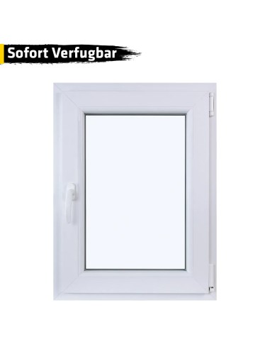 Kunststofffenster PVC 600 x 800 mm Dreh/Kipp Weiß - Sofort verfügbar