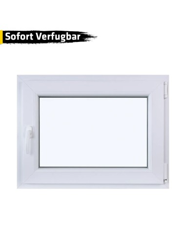 Kunststofffenster PVC 800 x 600 mm Dreh/Kipp Weiß - Sofort verfügbar