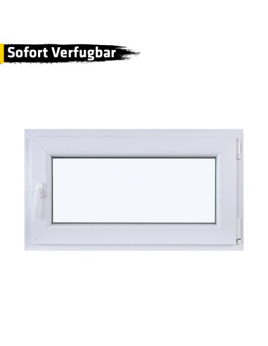 Kunststofffenster PVC 900 x 510 mm Dreh/Kipp Weiß - Sofort verfügbar