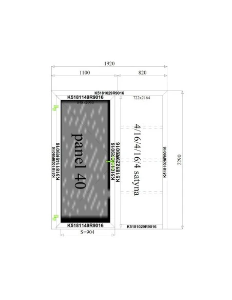 Aluminium Tür 1920 x 2290 mm MB-70