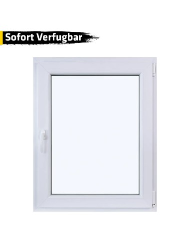 Kunststofffenster PVC 800 x 1000 mm Dreh/Kipp Weiß - Sofort verfügbar