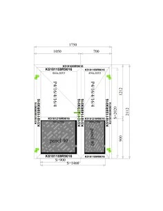 Aluminium Tür Sicherheitsglas 1750 x 2112 mm MB-70 2