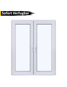 Doppelflügel Kunststofffenster PVC 1165 x 1435 mm Dreh/Kipp Weiß - Sofort verfügbar