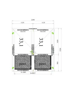 Aluminium Tür 2250 x 2320 mm MB-45 2