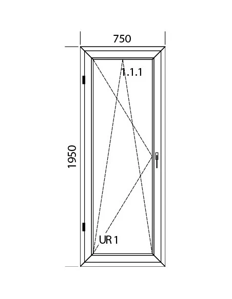 Kunststoff Balkontür mit Fliegengitter 750 x 1950 mm Bodentiefe Fenster + Moskitonetze