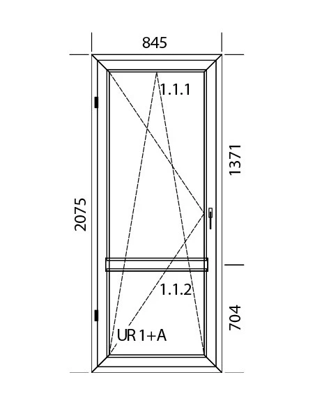 Kunststoff Balkontür mit Fliegengitter 845 x 2075 mm Bodentiefe Fenster + Moskitonetze
