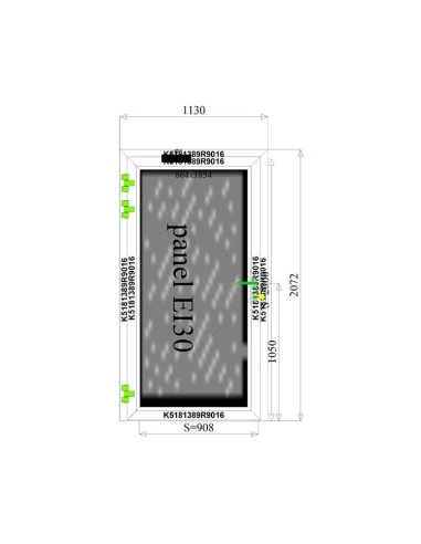 Aluminium Tür Brandschutztür 1130 x 2072 mm MB-78EI