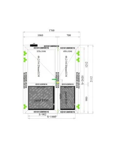 Aluminium Tür Brandschutztür 1760 x 2112 mm MB-78EI T30 2