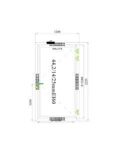 Aluminium Tür Brandschutztür 1240 x 2220 mm MB-78EI T60 2